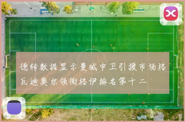 德转数据显示曼城中卫引援市场格瓦迪奥尔领衔格伊排名第十二
